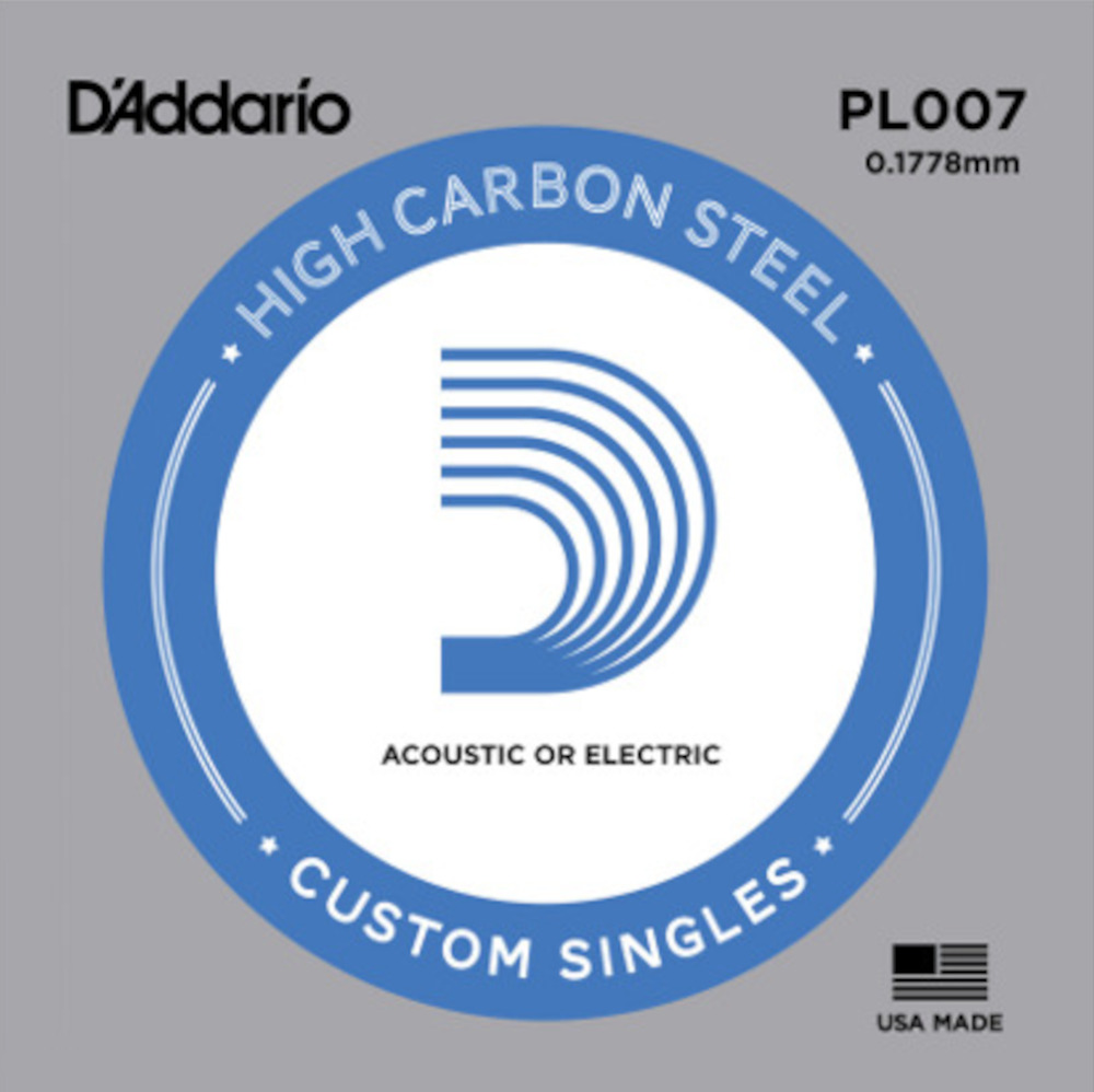 D'Addario PL007 - plain steel .007