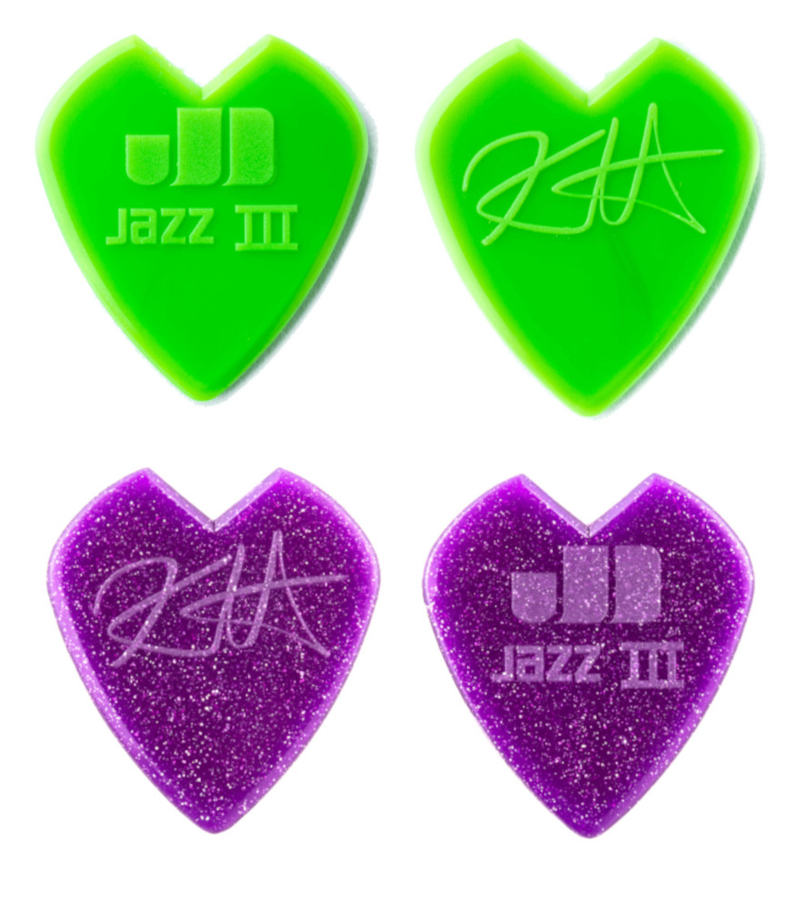 Dunlop Kirk Hammett Jazz III custom V-shaped, 0,88 mm, grün